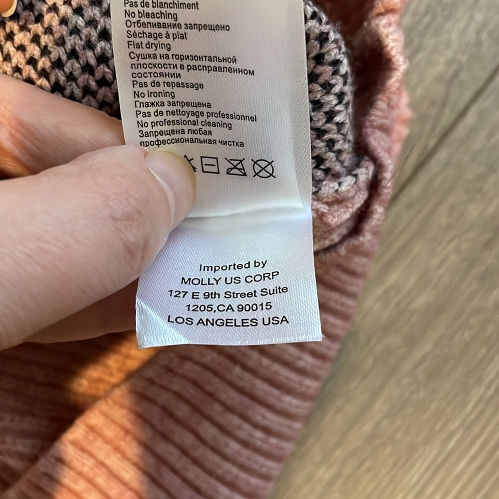 Anthropologie Crew Neck Mollie Bracken LOVE Pink Sweater - Picture 9 of 9